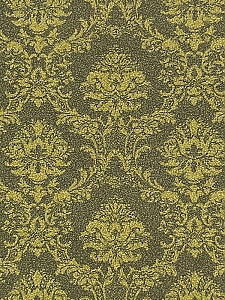 rfle Green/Vegas黄色百分百循环Viscose Ornate Damask打印ShitweightWven-Ecoliva-60W